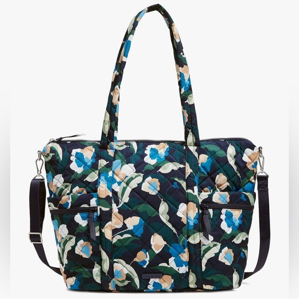 Performance Twill Large Multi-Strap Tote Bag Immersed Blooms NWT